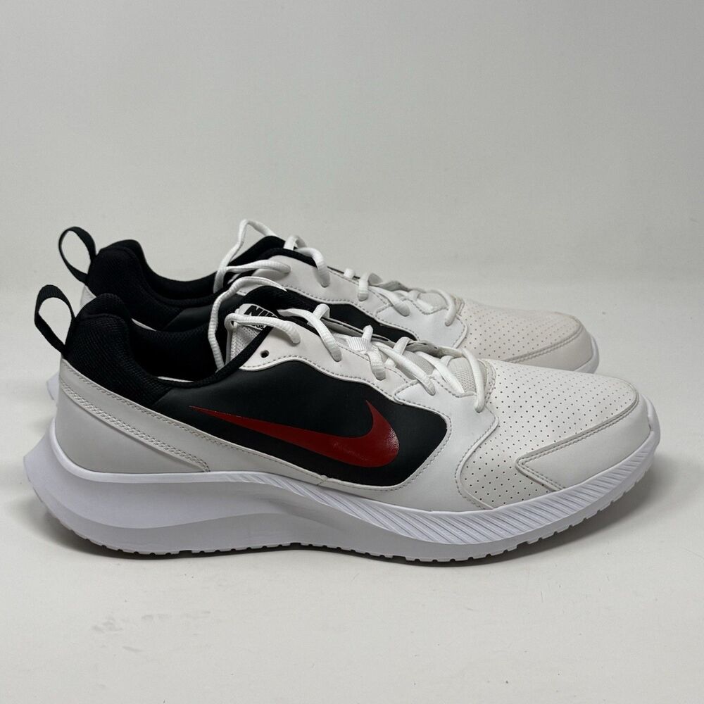Nike Todos Running Training Shoes Sneakers Mens 14 White Black Red BQ3198-101